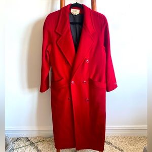Vintage Cassidy Petite Red 100% Wool Coat, Red Size 6